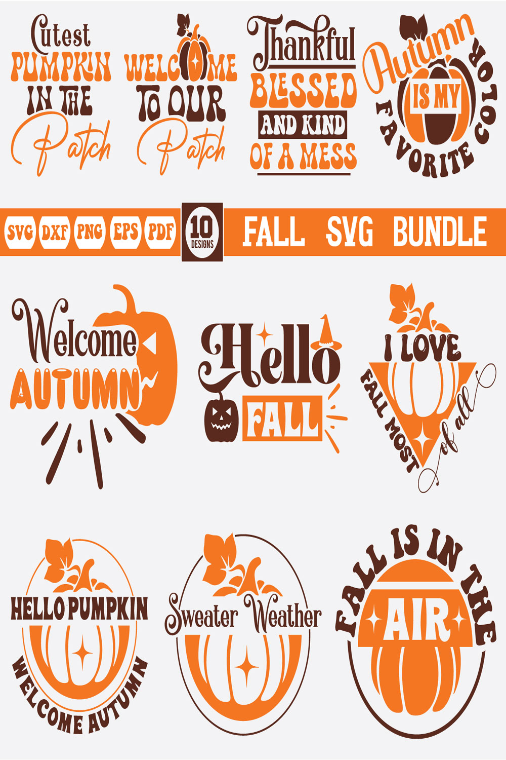 Fall Svg Bundle Vol-1 pinterest preview image.