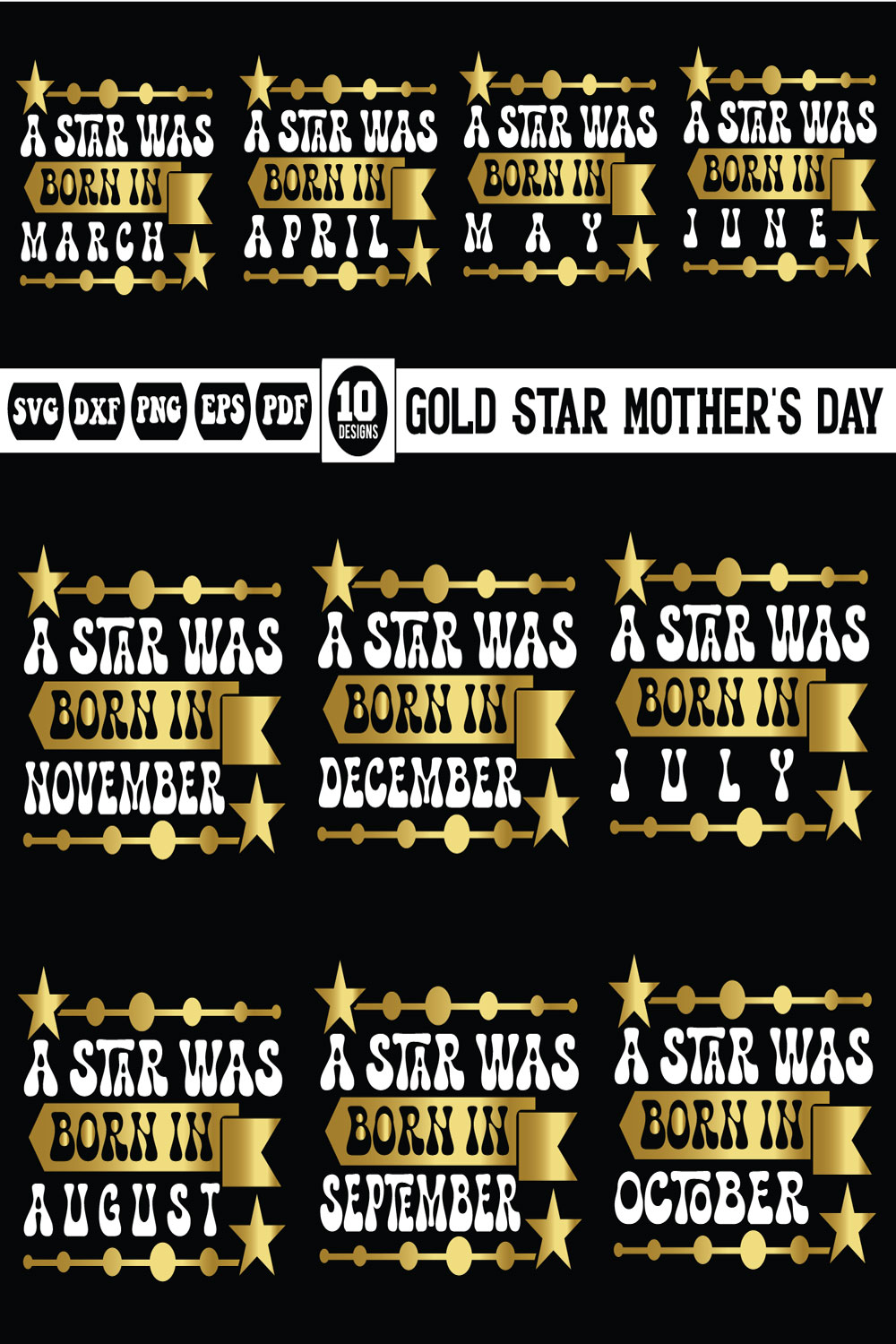 Gold Star Mother's Day Bundle pinterest preview image.