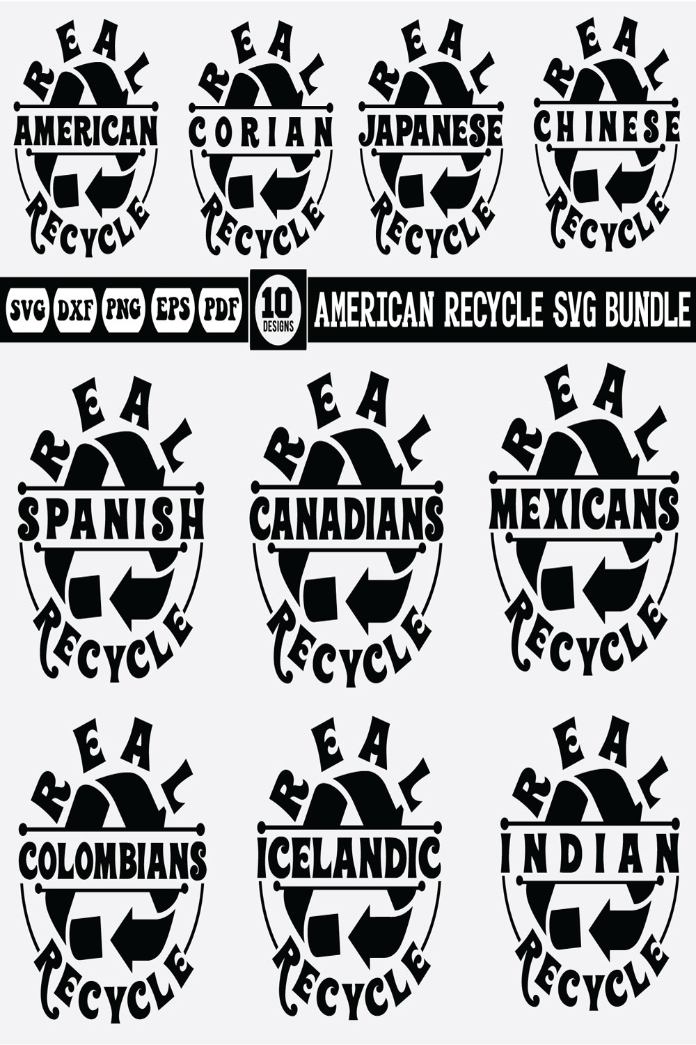 American Recycle Svg Bundle pinterest preview image.