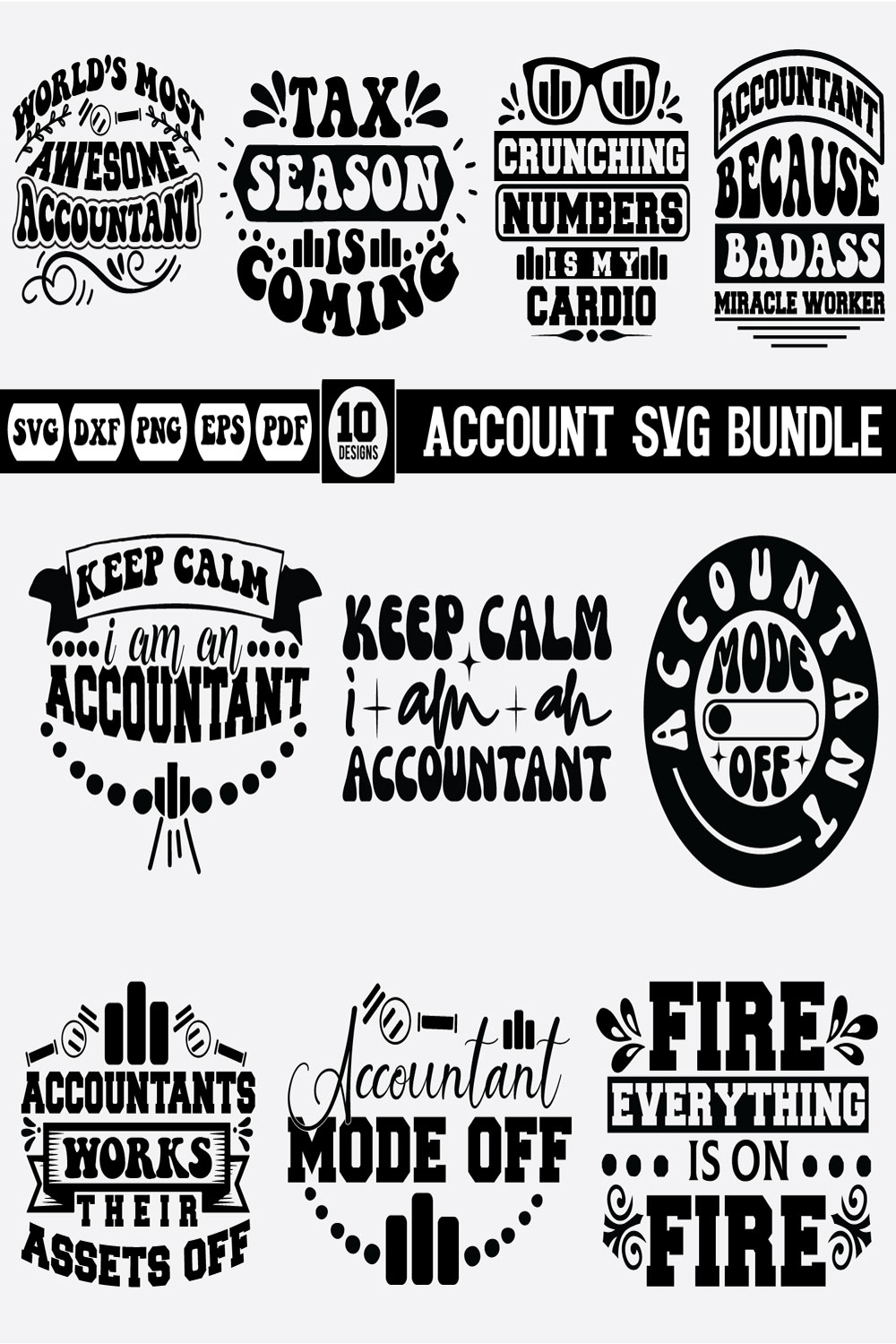 ACCOUNTANT svg bundle pinterest preview image.