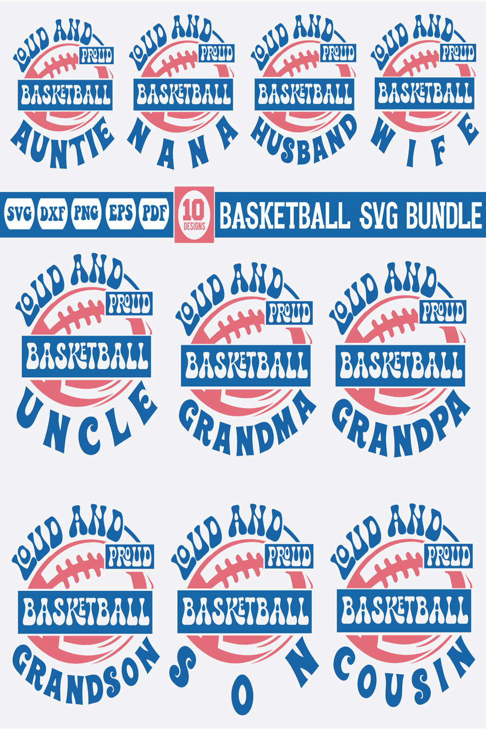 Basketball Family Bundle pinterest preview image.