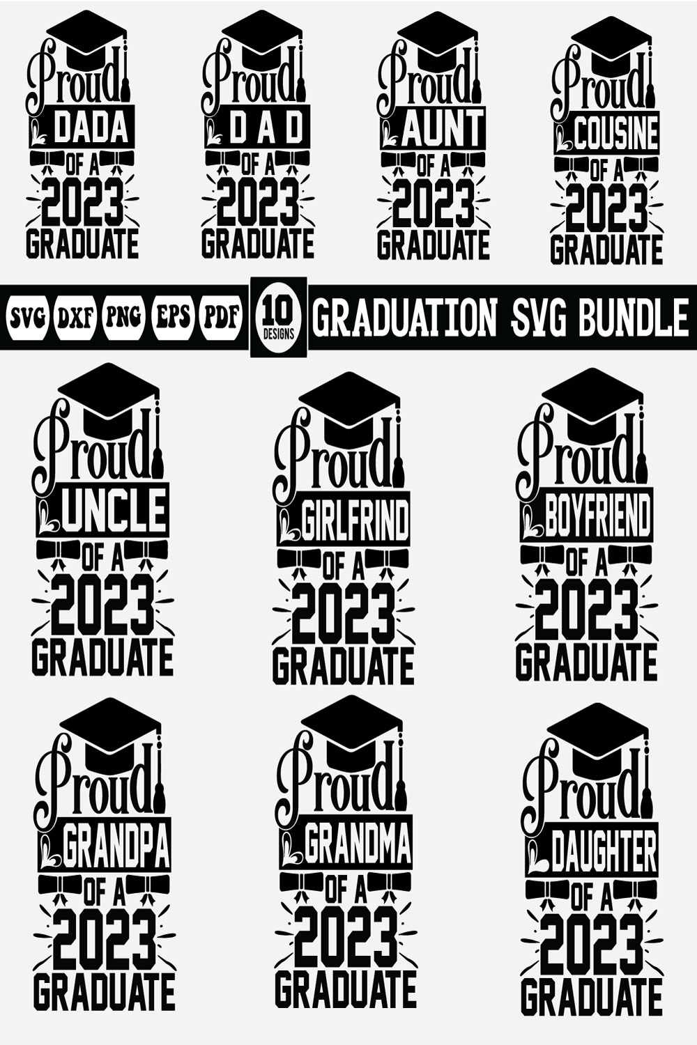 graduation Svg bundle pinterest preview image.