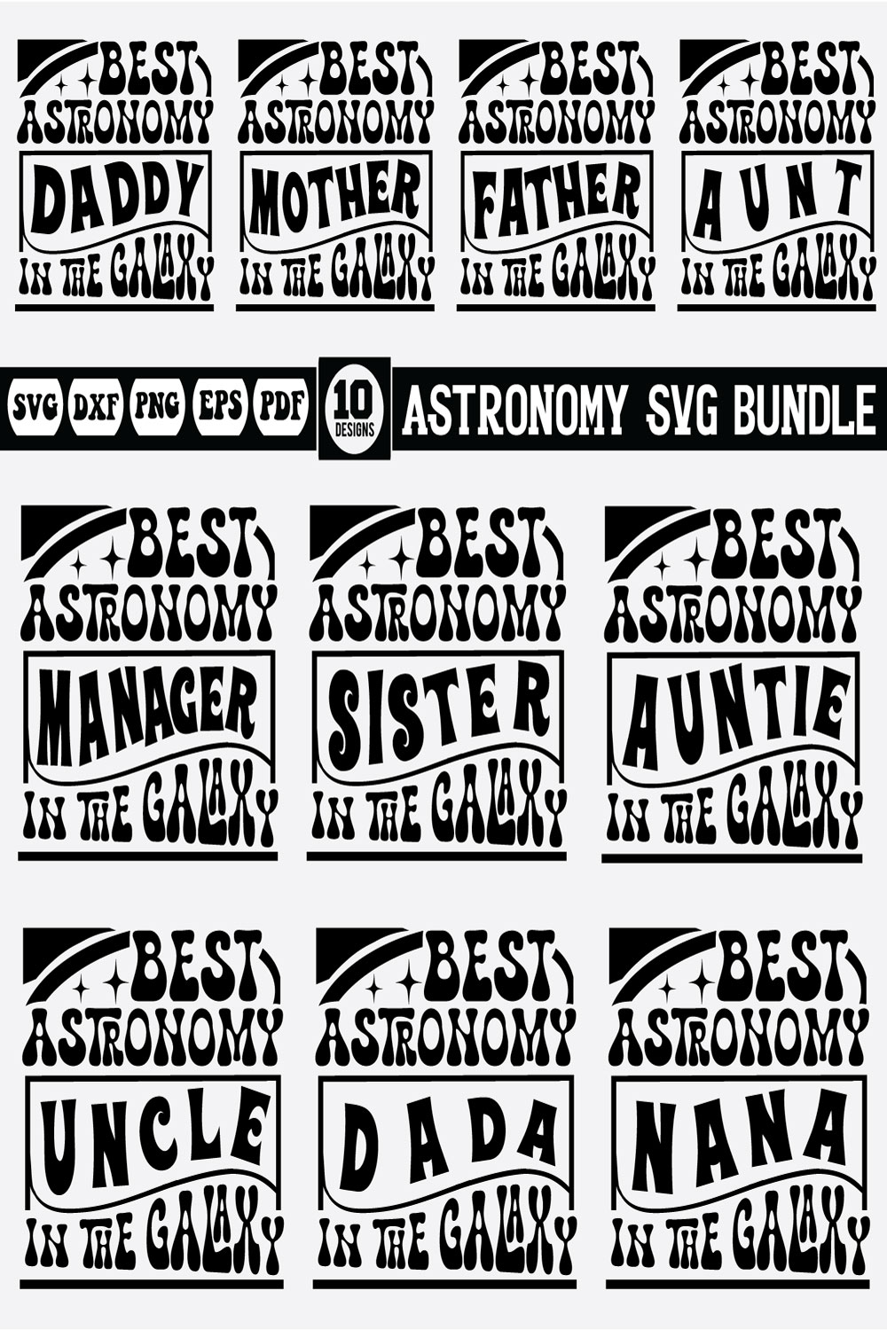 Astronomy Svg Design Bundle pinterest preview image.