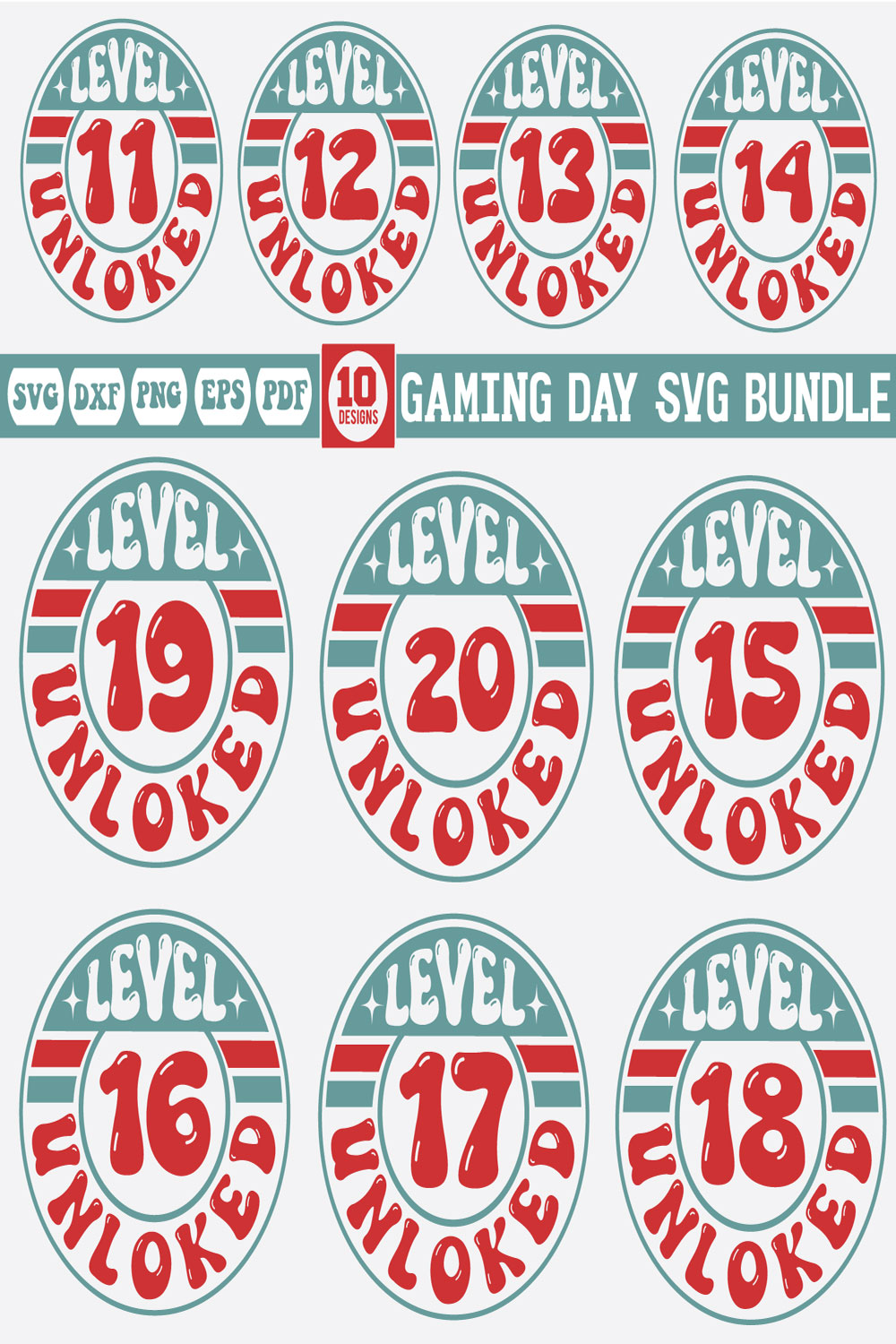 gaming day svg bundle pinterest preview image.