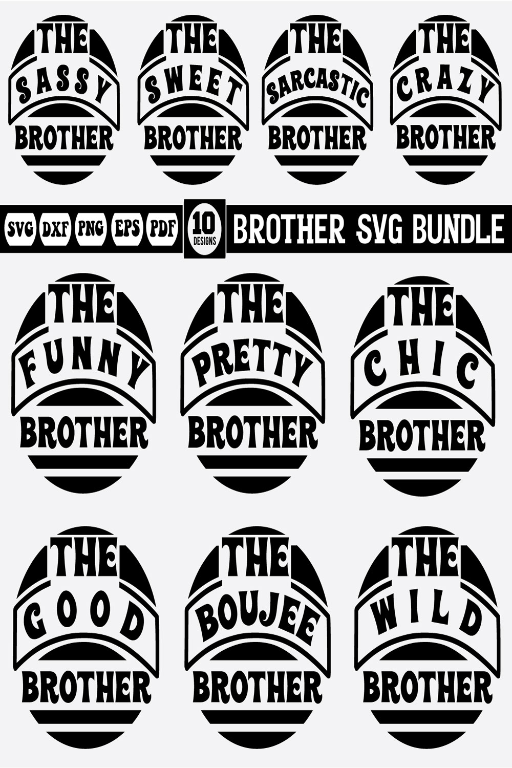 Brother Svg Design Bundle pinterest preview image.