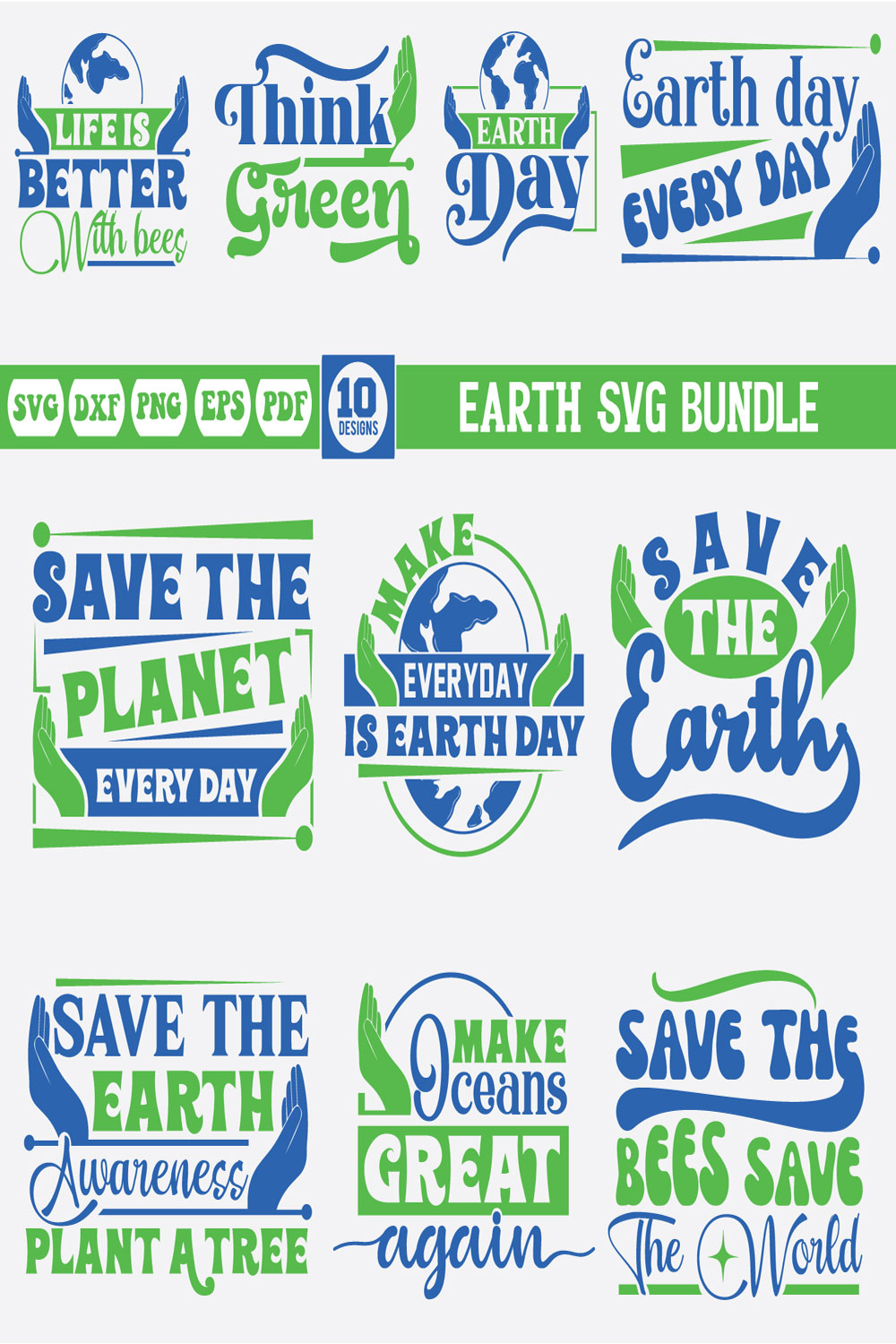 Earth Day Svg Bundle pinterest preview image.