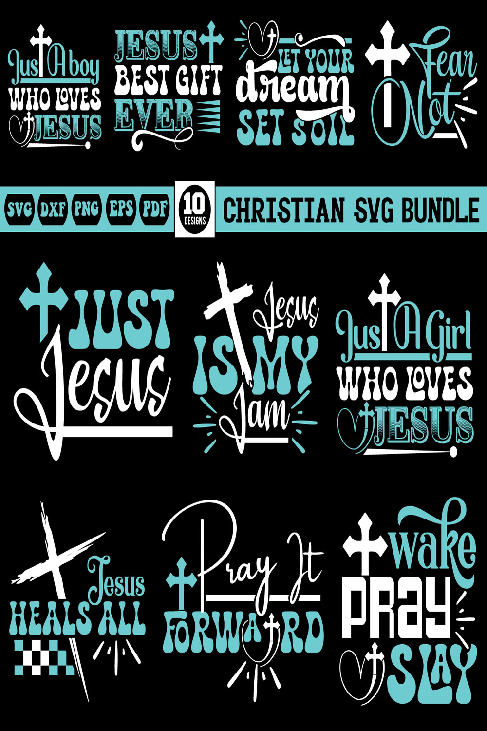 Christian Svg Design Bundle pinterest preview image.