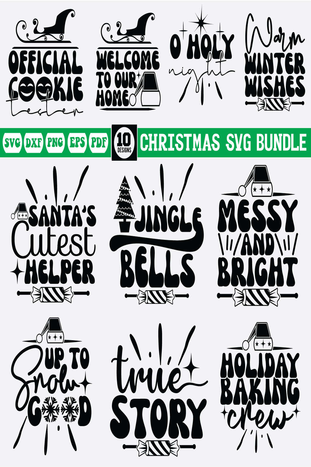 christmas Svg bundle pinterest preview image.