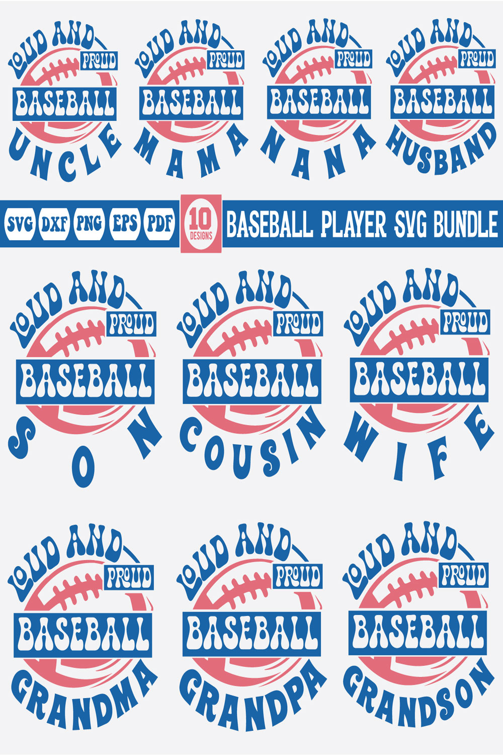 Baseball Family Bundle pinterest preview image.