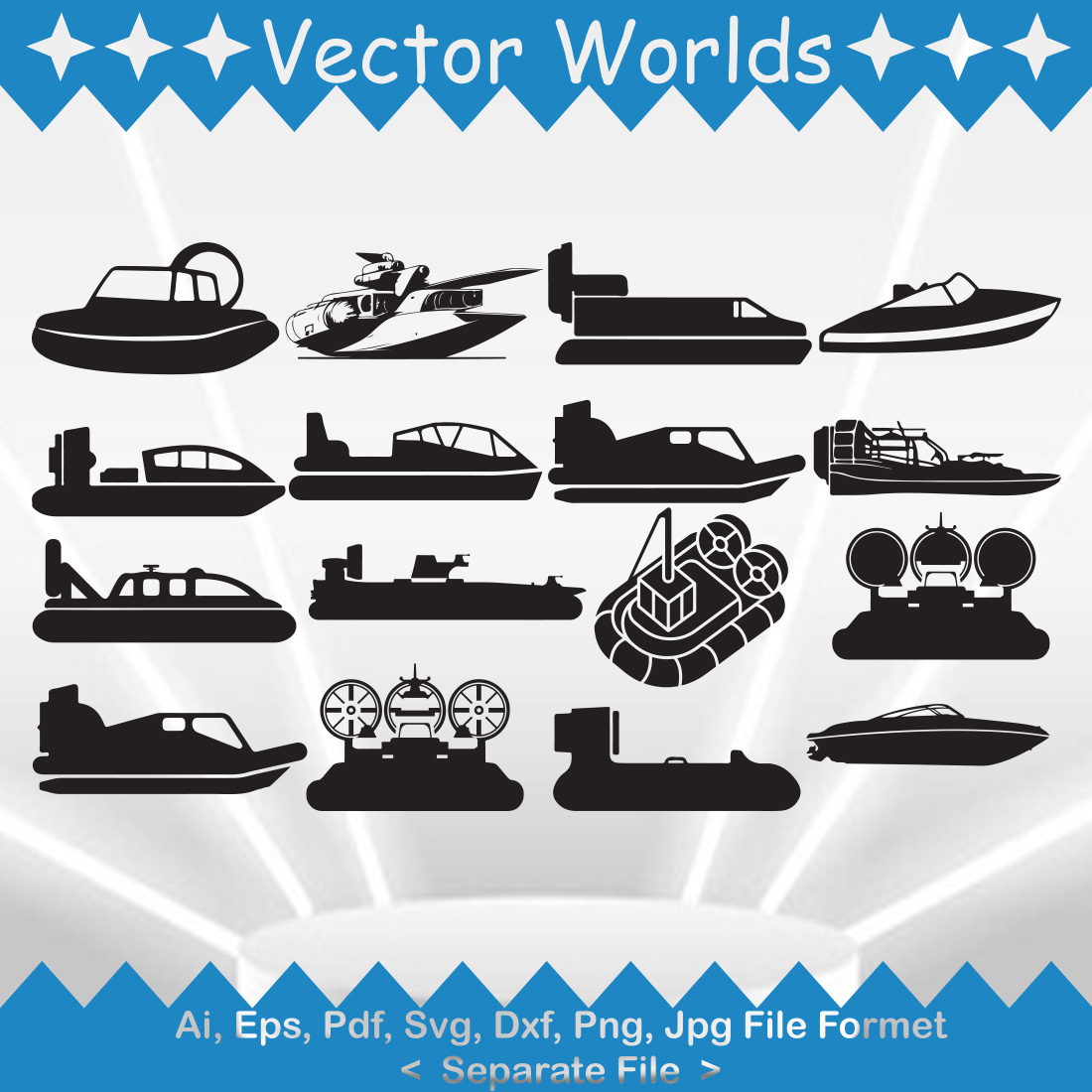 Hovercraft SVG Vector Design cover image.