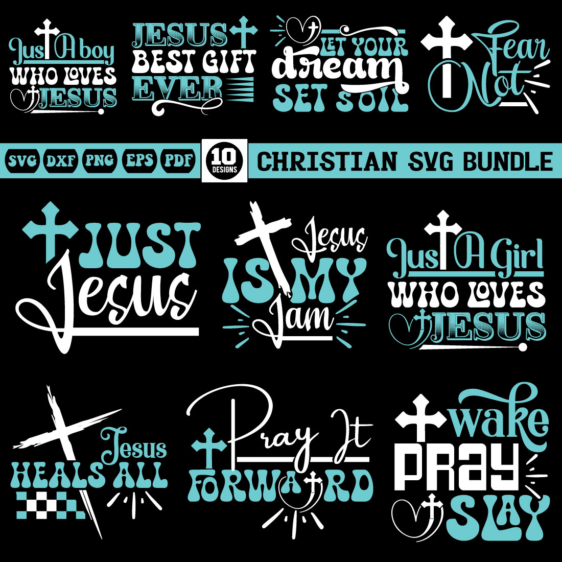 Christian Svg Design Bundle preview image.