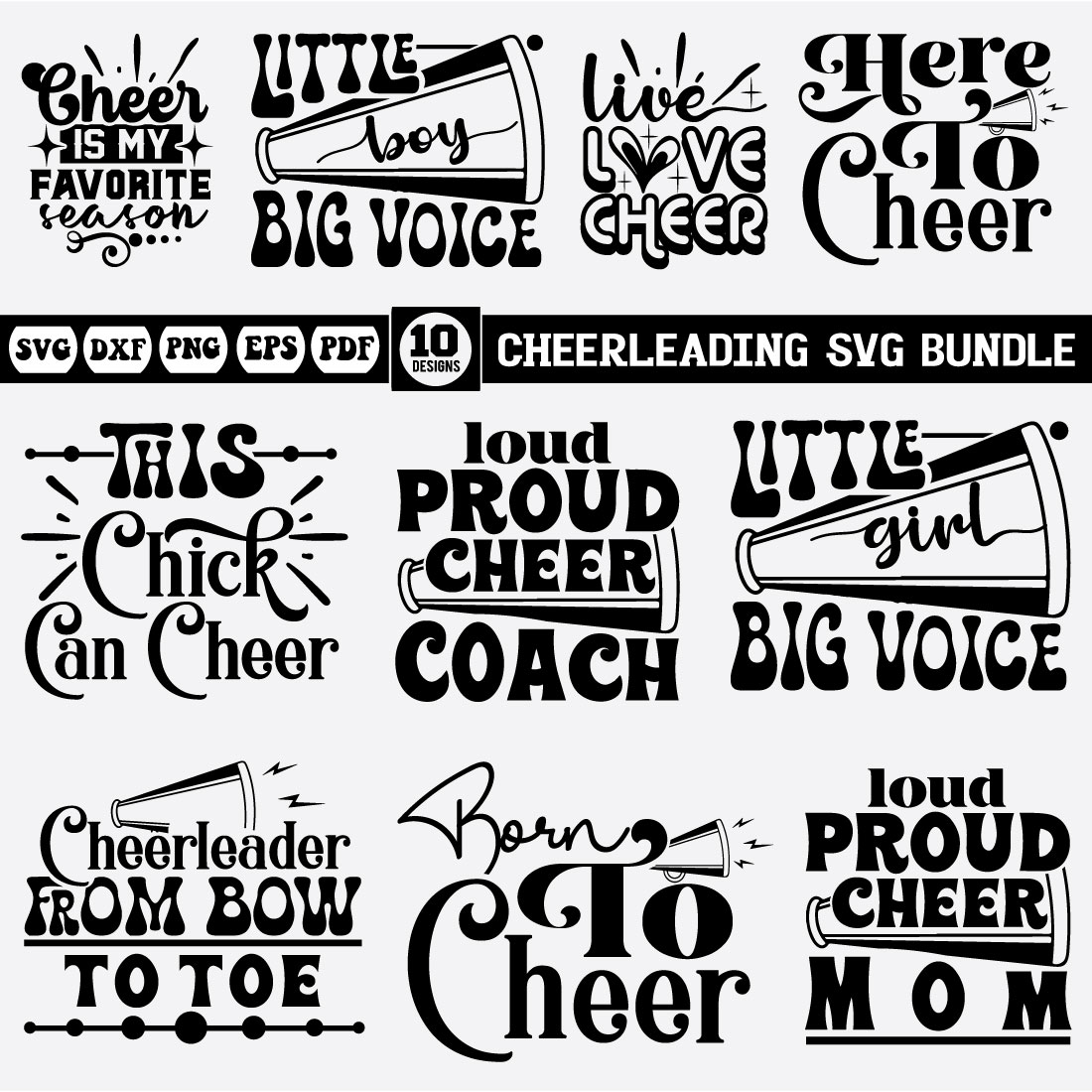 Cheerleading Svg Bundle cover image.