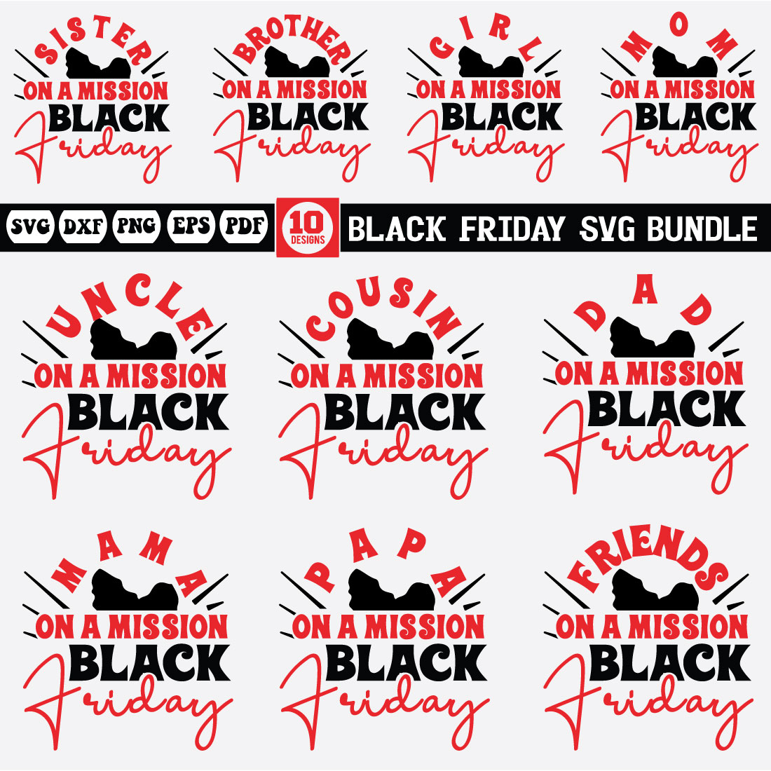 Black Friday Svg Design Bundle preview image.