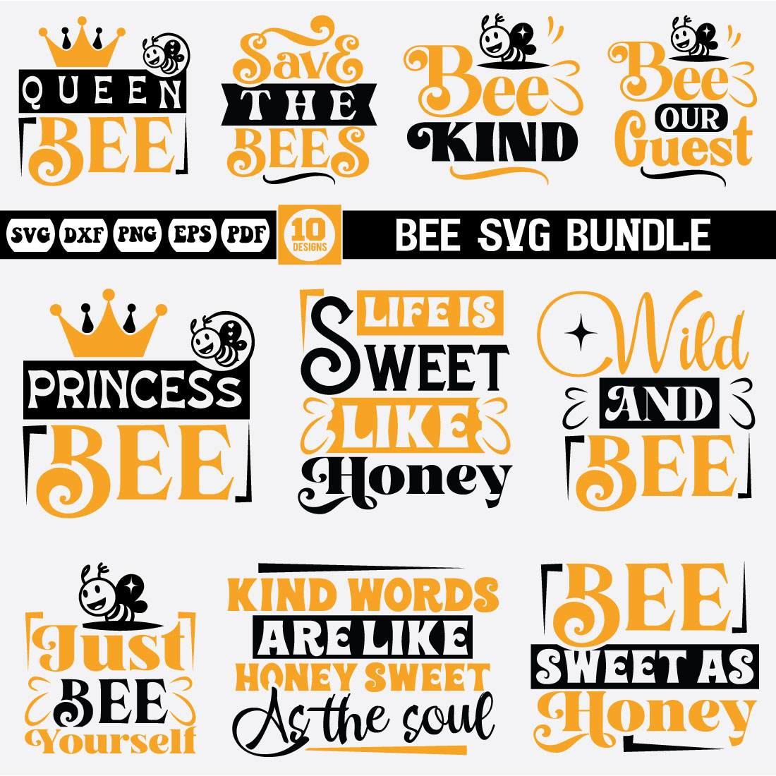 Bee Svg Bundle cover image.