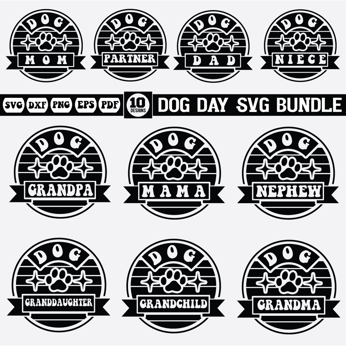 Dog day Svg Design Bundle cover image.