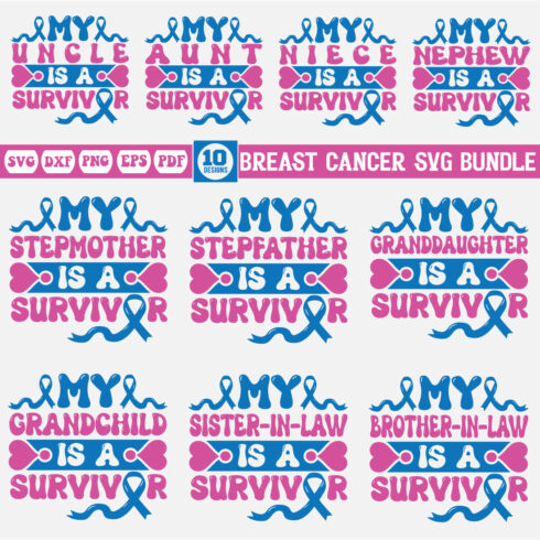 breast cancer awareness month svg bundle cover image.