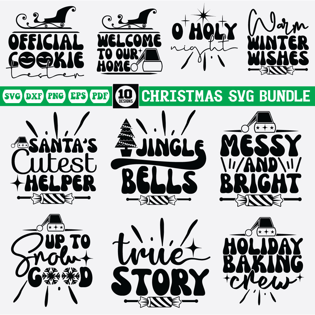 christmas Svg bundle preview image.