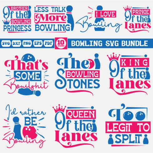 Bowling Svg Bundle cover image.