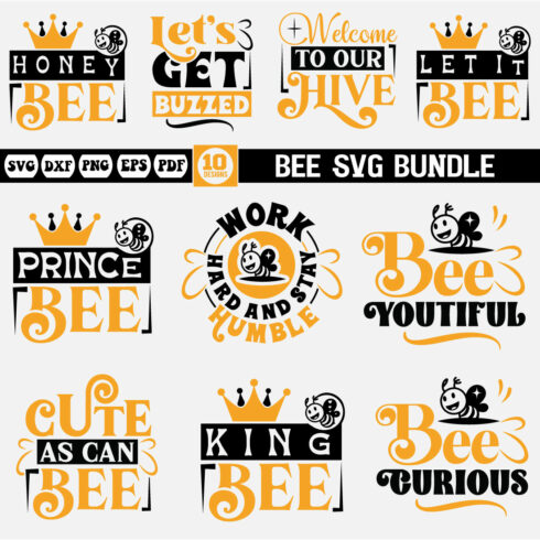 Bee Svg Design Bundle cover image.