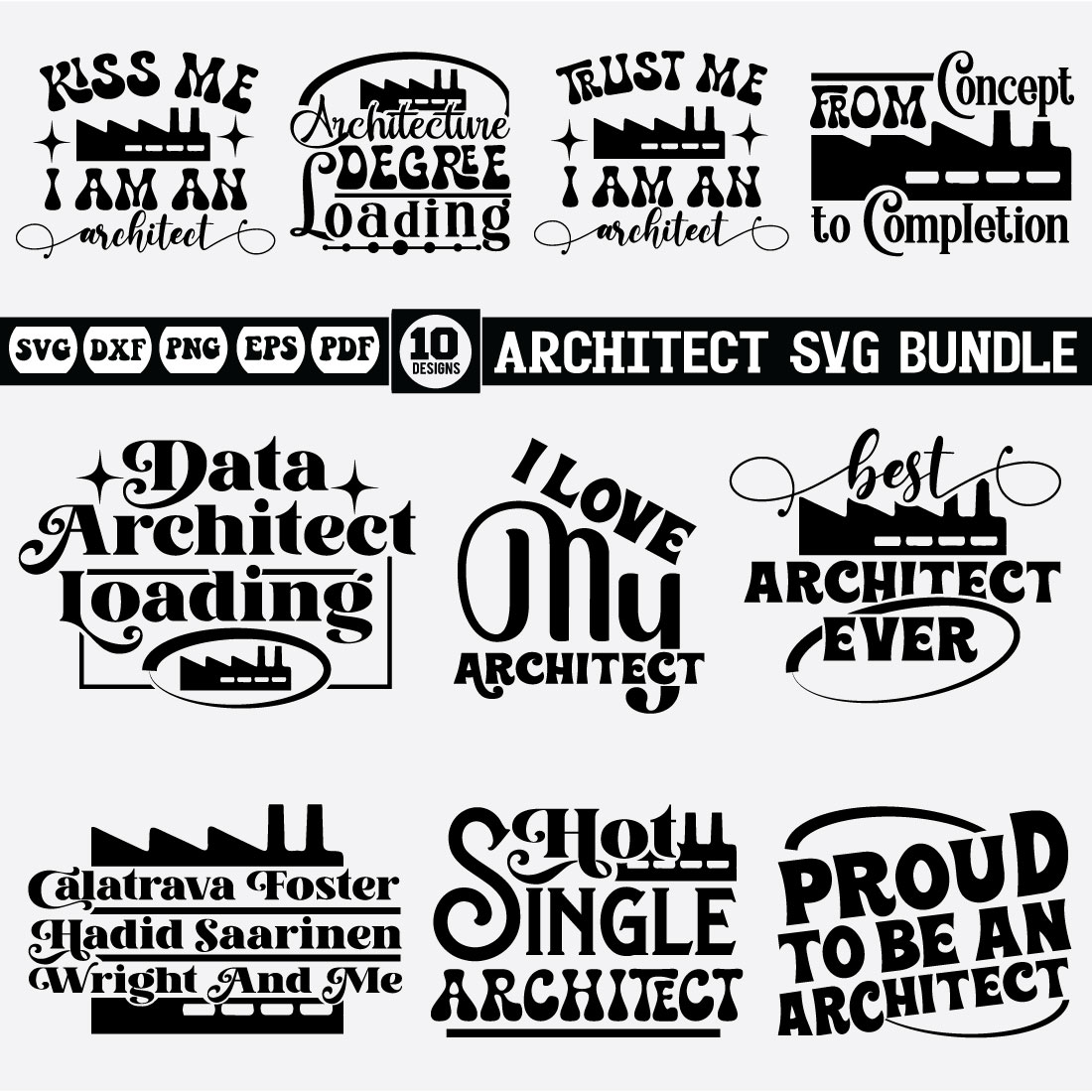 Architect svg bundle preview image.