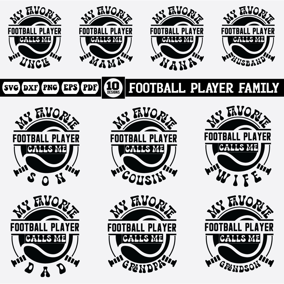 Football Player Family Bundle cover image.