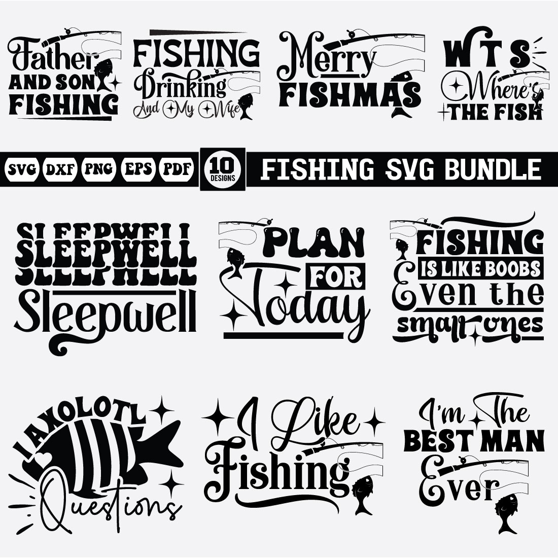 Fishing Svg Bundle preview image.