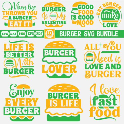 Burger Svg Bundle cover image.