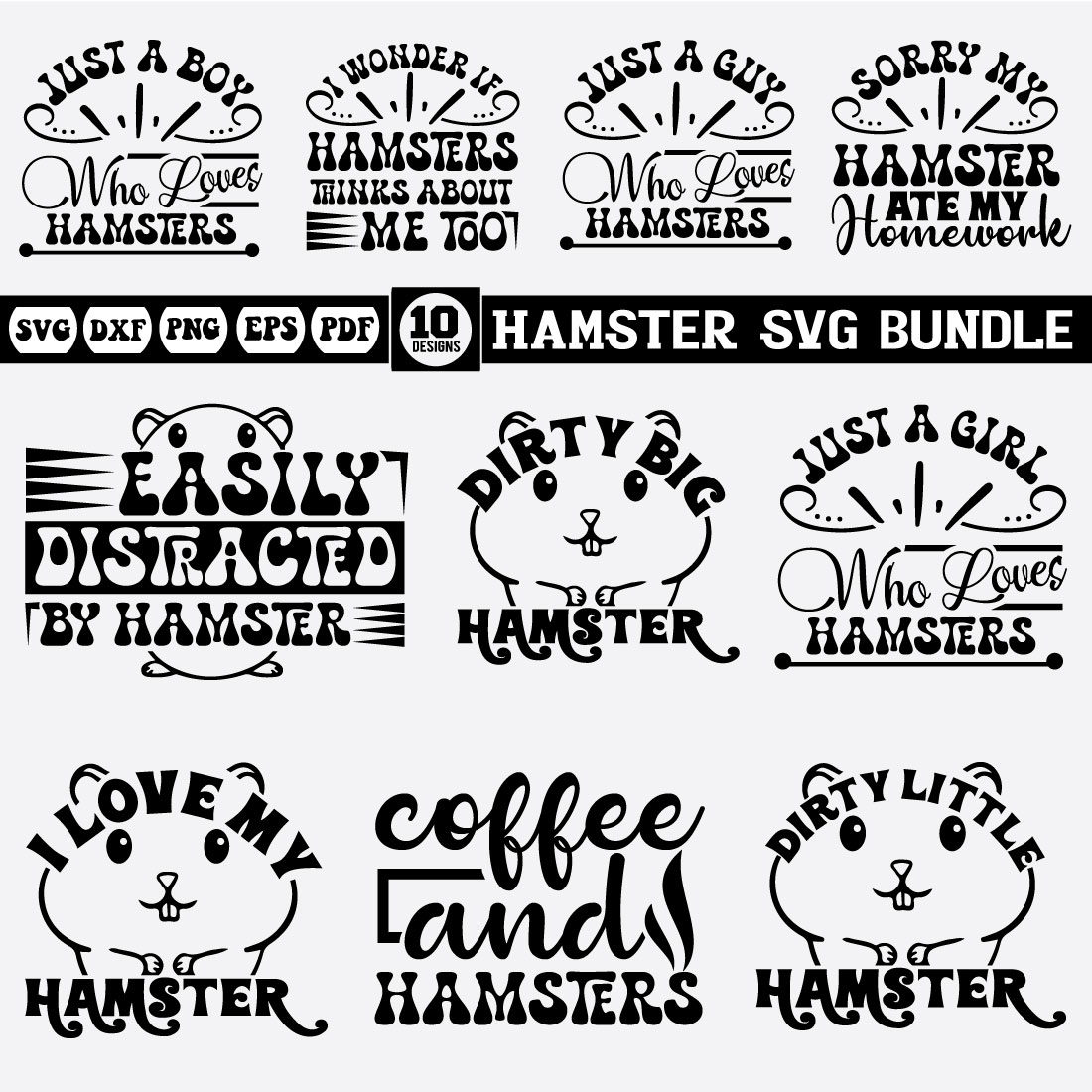 Hamster Svg Bundle cover image.