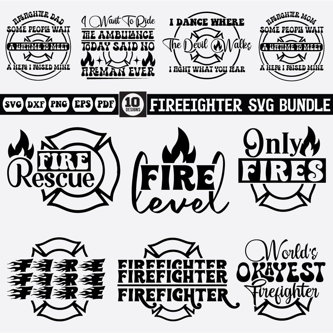 Firefighter Svg Bundle cover image.