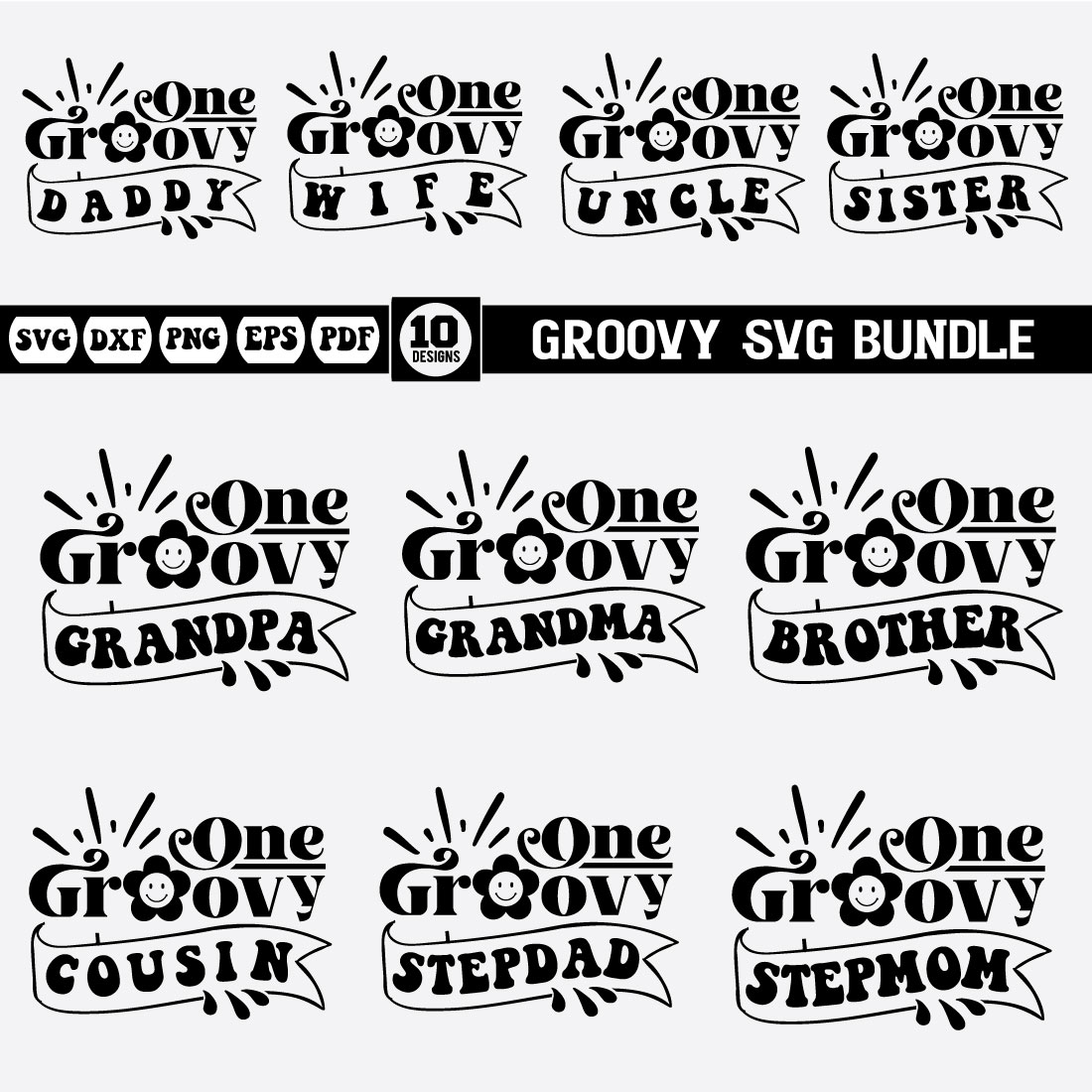 Groovy Svg Design Bundle cover image.