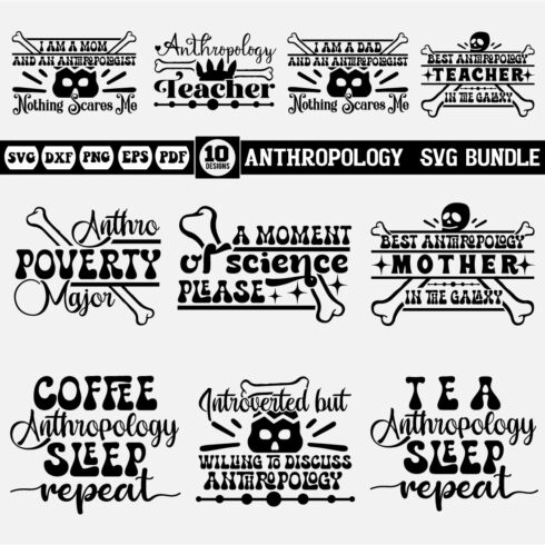 Anthropology svg bundle cover image.