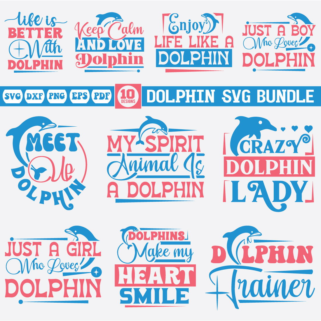 Dolphin Svg Bundle preview image.