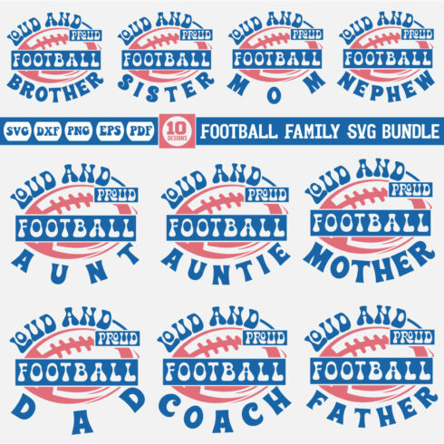 Football Family Svg Bundle cover image.