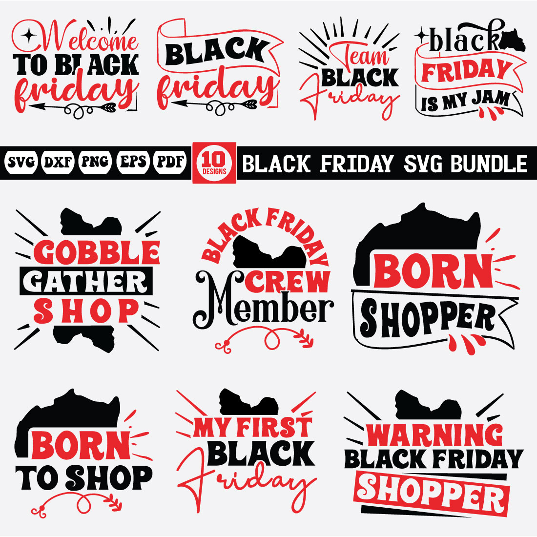 Black Friday Svg Bundle preview image.