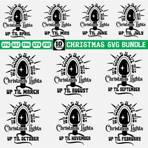 Christmas Light Svg Design Bundle cover image.