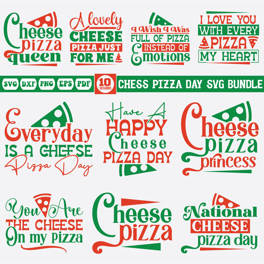 Chess Pizza Day svg bundle preview image.