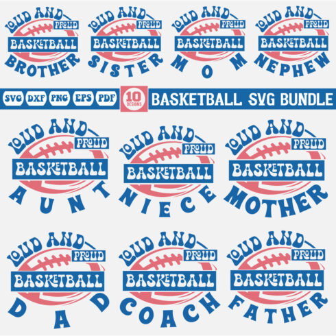 Basketball Family Svg Bundle cover image.