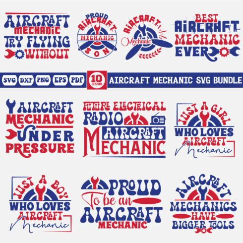 Aircraft Mechanic Svg Bundle cover image.