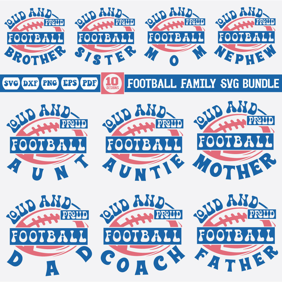 Football Family Svg Bundle preview image.