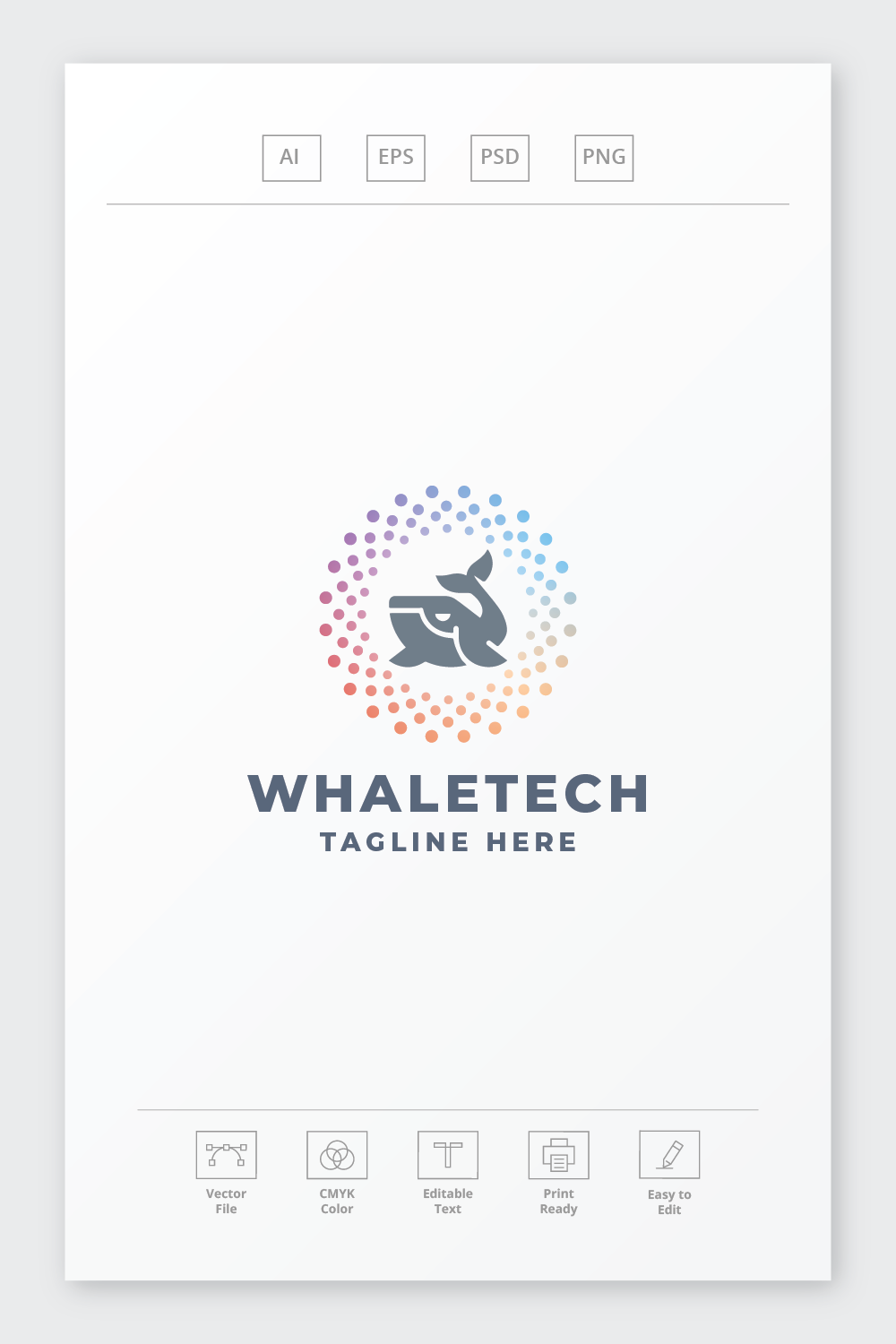 Whale Tech Logo pinterest preview image.