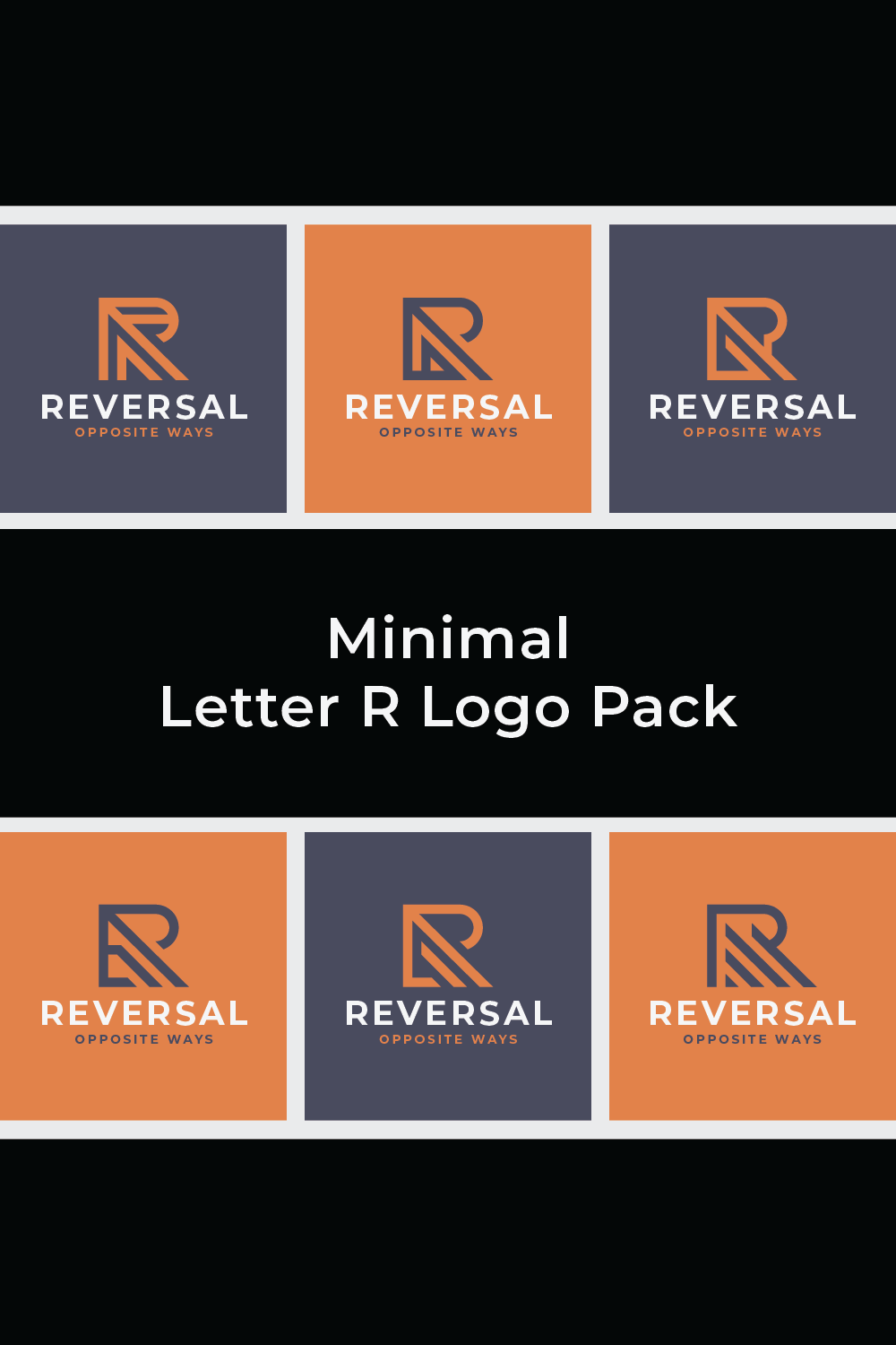Minimal Letter R Logo Pack pinterest preview image.