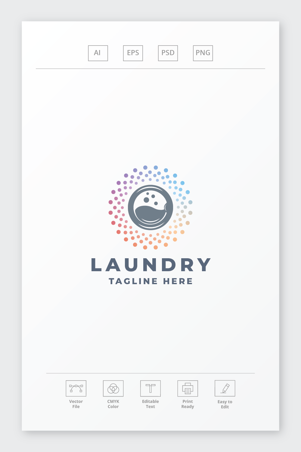 Laundry Clean Service Tech Logo pinterest preview image.