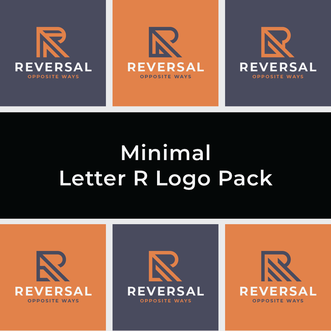 Minimal Letter R Logo Pack preview image.