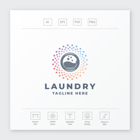 Laundry Clean Service Tech Logo cover image.