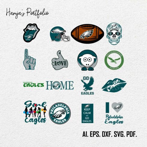 Philadelphia Eagles logo svg vector , bundle logo, NFL teams, Football Teams svg bundle cover image.