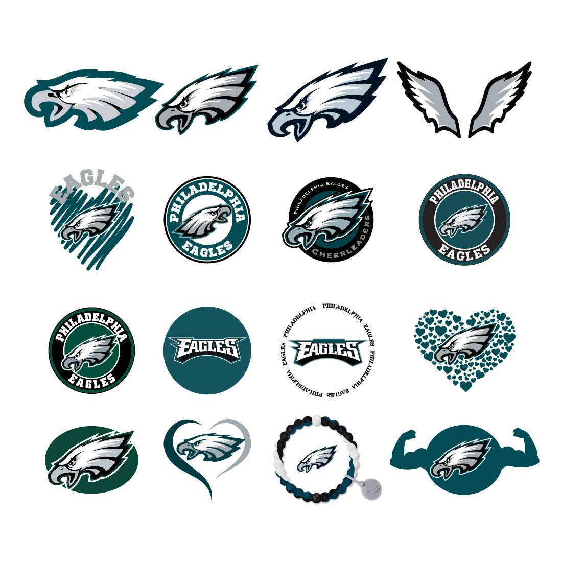Philadelphia Eagles logo svg vector , bundle logo, NFL teams, Football Teams svg bundle preview image.