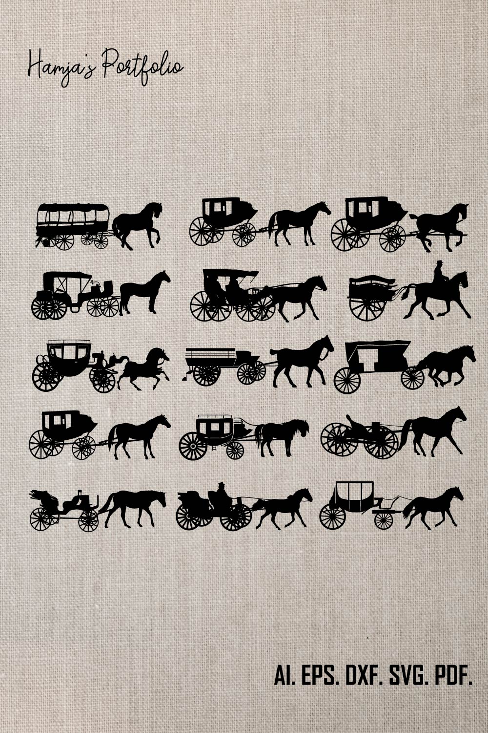 Horse Carriages Silhouettes,Carriage Silhouette svg,Disney Carriage svg Bundle,Carriage with horse svg bundle horse car svg pinterest preview image.