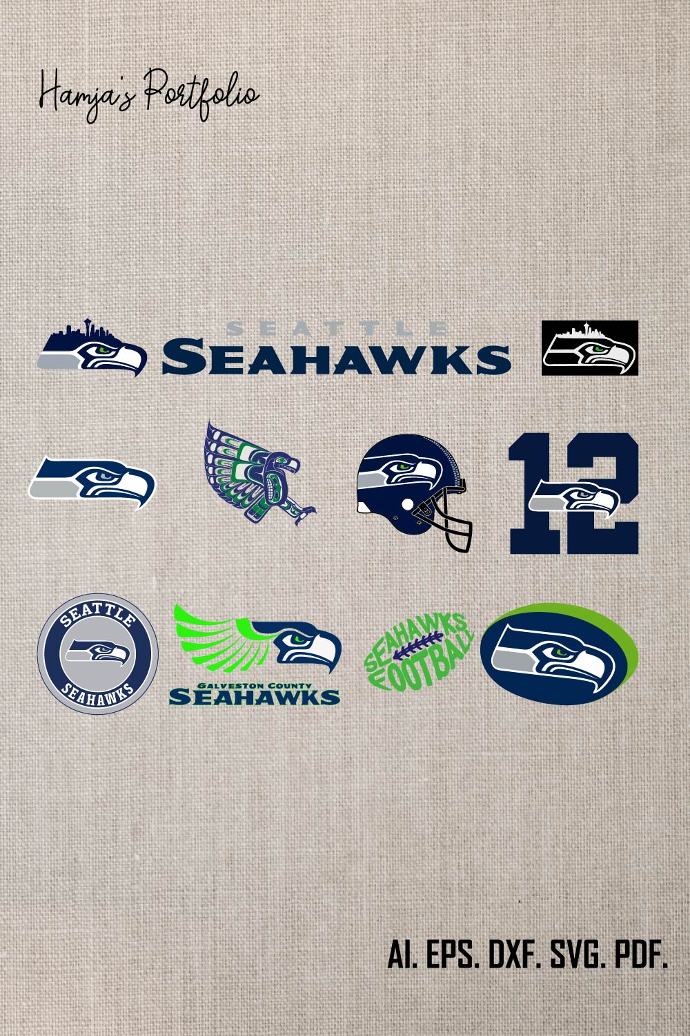 Seattle Seahawks Logo SVG pinterest preview image.