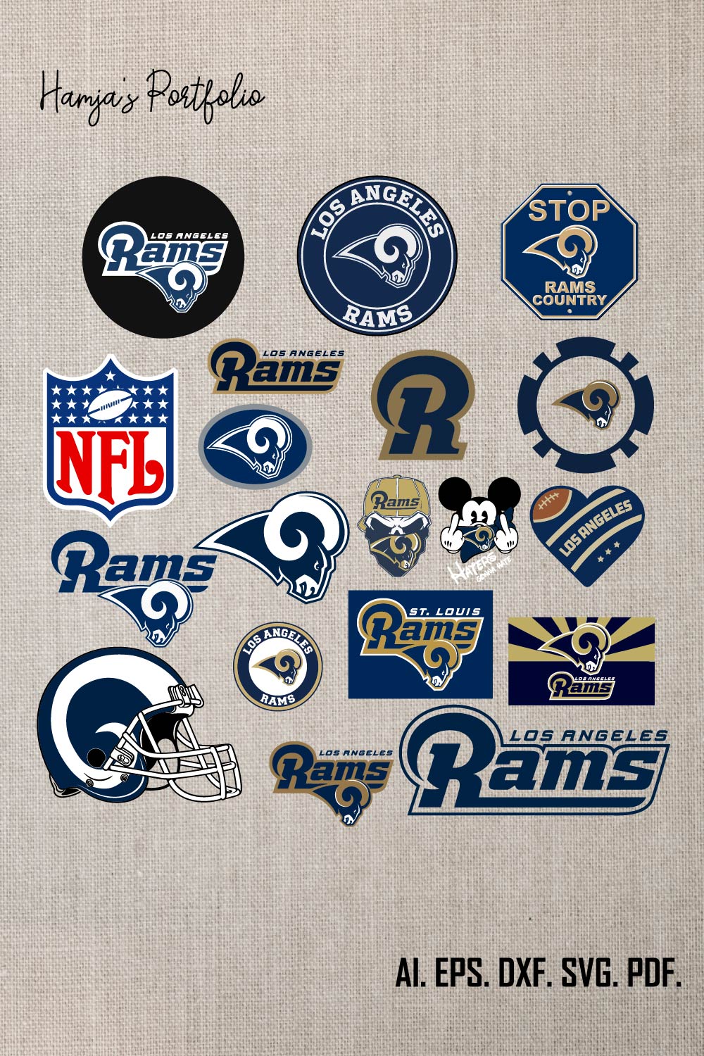 Los Angeles Rams Vector logo Svg pinterest preview image.