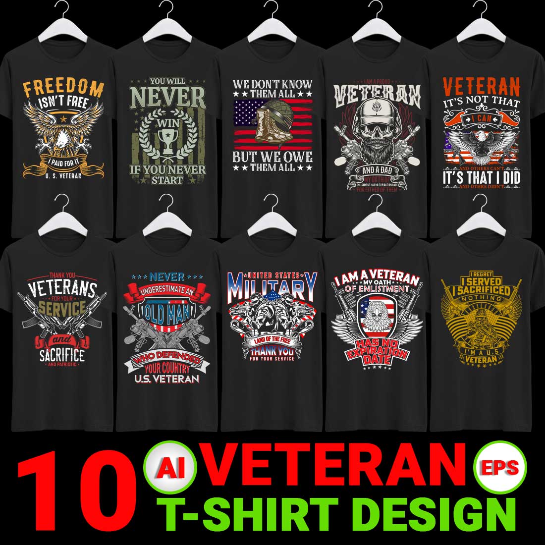 Veteran's Day T-Shirt Design preview image.